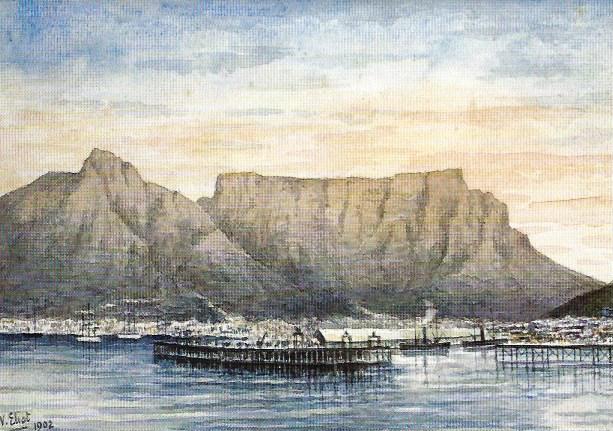Thiệp chúc mừng lớn Cape Town 1902 Núi Bàn